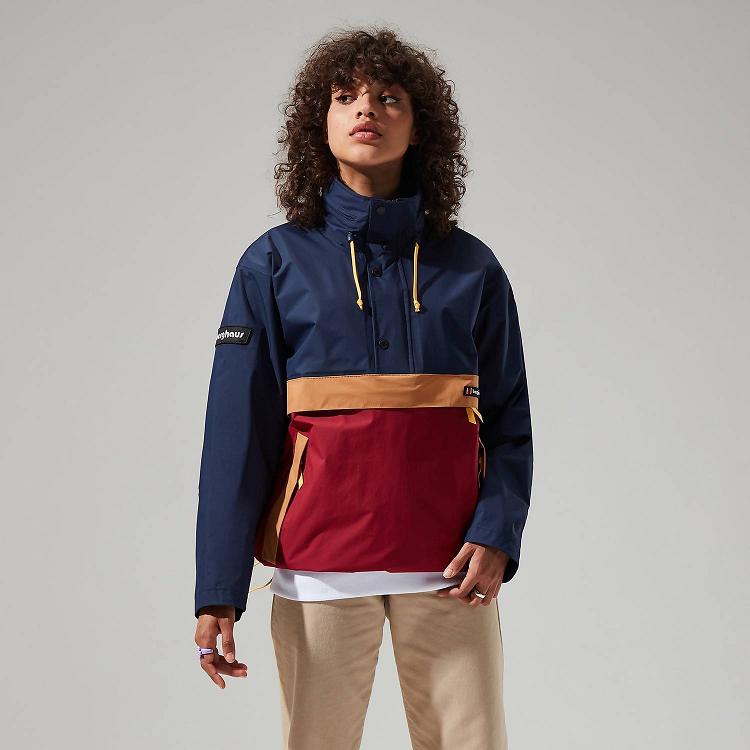 Dámska Nepremokavá Bunda Berghaus Gore Tex Ski Smock 86 Námornícka Modrá Červené Slovensko 7510BSRPM